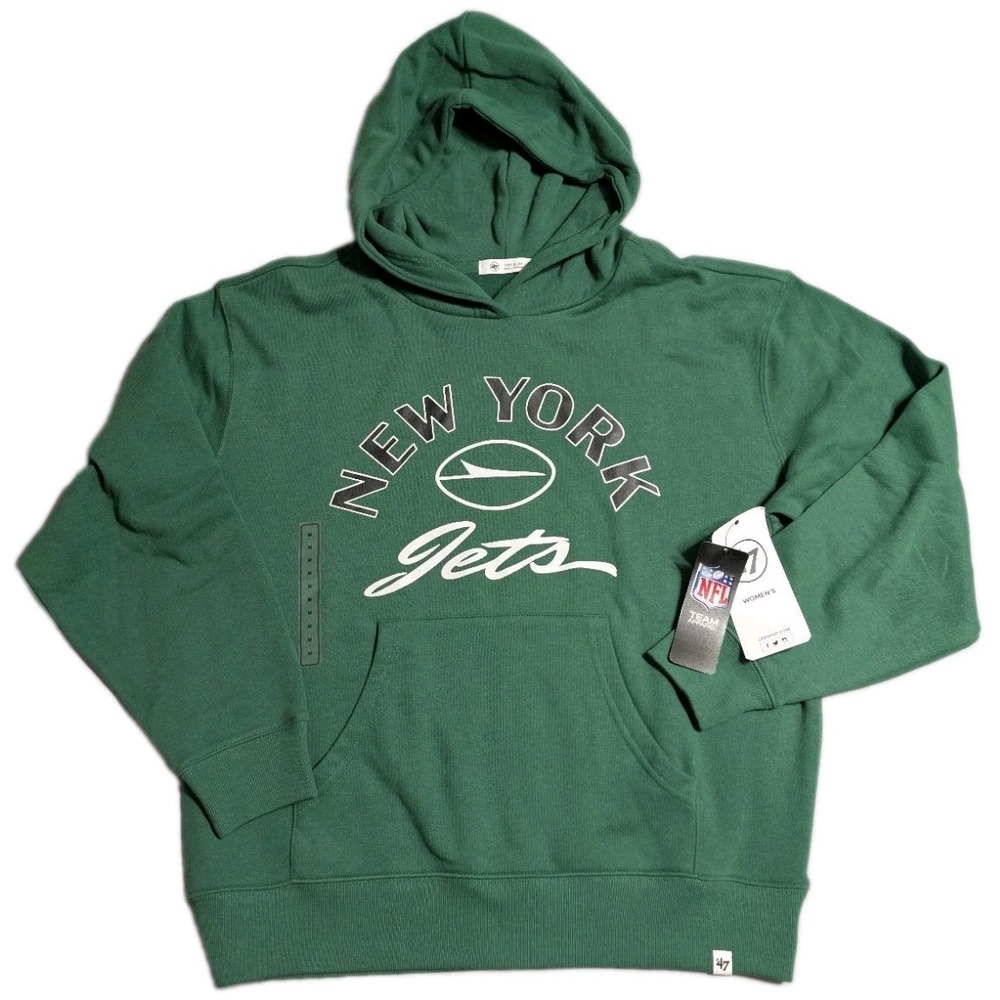 47 Brand New York Jets Womens Hoodie Green Pullover Sweatshirt Medium NWT NFL